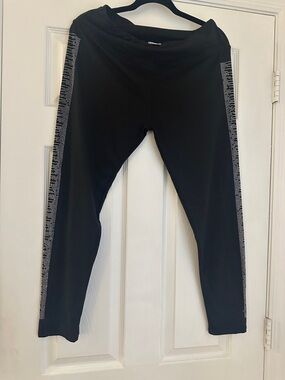 Women's Black Straight Leg Pants with Silver Stud Detail